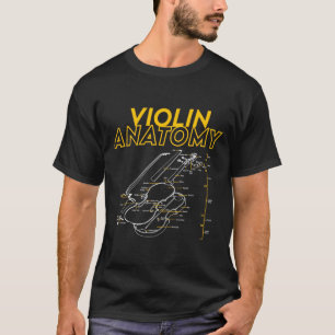 T-shirt Limite de diagramme de dessin d'anatomie de violon