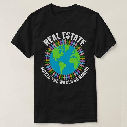 T-shirt L'immobilier fait tourner le monde (Design devant)
