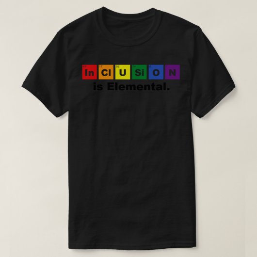 T-shirt L'inclusion est le baseball élémentaire (Design devant)