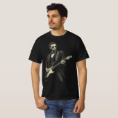 T-shirt Lincoln Cool Guitarist Vintage Engraving (Devant entier)
