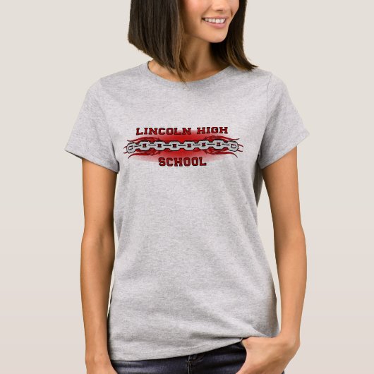 T-shirt Lincoln High School Links3 Red Grd (Devant)
