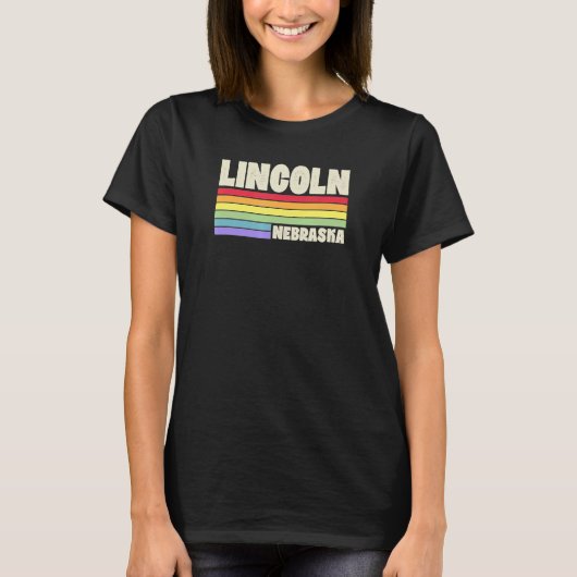 T-shirt Lincoln Nebraska Pride drapeau arc-en-ciel Gay pri (Devant)