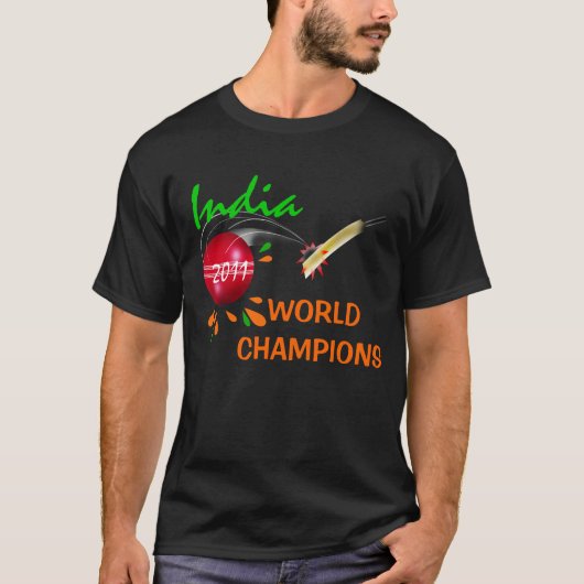 T-shirt L'Inde 2011 coupes du monde du cricket ICC (Devant)
