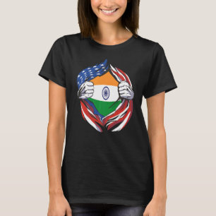 T-shirt L'Inde est un drapeau américain fier de mon hérita
