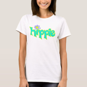 T-shirt L'industrie graphique hippie de mot de vert de