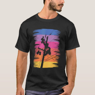 T-shirt Linema de câble d'alimentation en poteau vintage