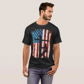 T-shirt Lineman American Flag Electric Cable Lineman (Devant entier)