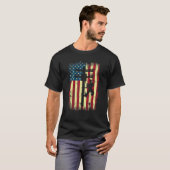 T-shirt Lineman American Flag Electric Cable Lineman (Devant entier)