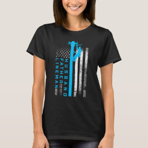 T-shirt Lineman Fête des pères câble électrique Lineman Hu