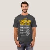 T-shirt Lineman Funny cadeau au tarif horaire pour Lineman (Devant entier)