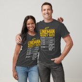 T-shirt Lineman Funny cadeau au tarif horaire pour Lineman (Unisex)