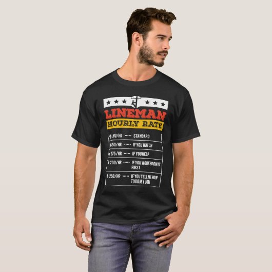 T-shirt Lineman Tools Hourly Rate Powerline Worker Electri (Devant entier)
