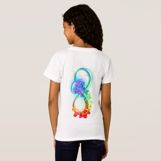 T-Shirt L'infini avec la méduse arc-en-ciel (Dos entier)