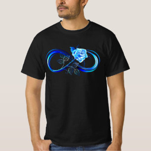 T-shirt L'infini lumineux avec une rose bleue