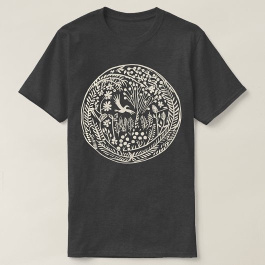 T-shirt Lino Cut Bird 3 (Design devant)