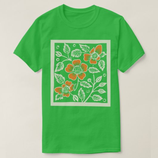 T-shirt Lino Cut Birds 10 (Design devant)
