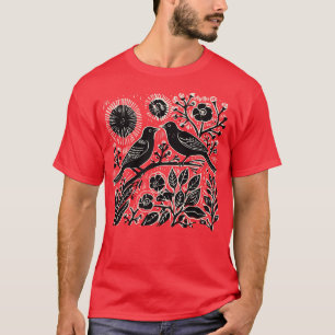 T-shirt Lino Cut Birds 3