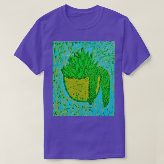 T-shirt lino imprimé succulent 7 (Design devant)