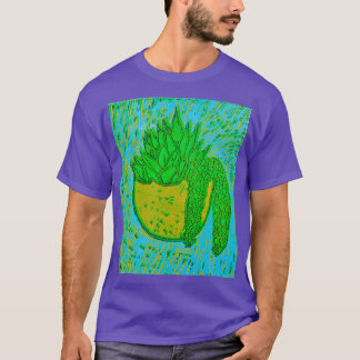 T-shirt lino imprimé succulent 7