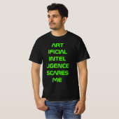 T-shirt L'intelligence artificielle me fait peur, vert néo (Devant entier)
