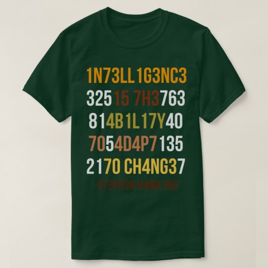 T-shirt L'Intelligence Est La Capacité De S'Adapter Au Cha (Design devant)