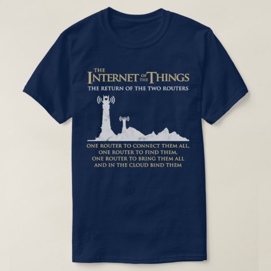 T-shirt L'Internet Des Objets Deux Routeurs Data Smart Cad (Design devant)
