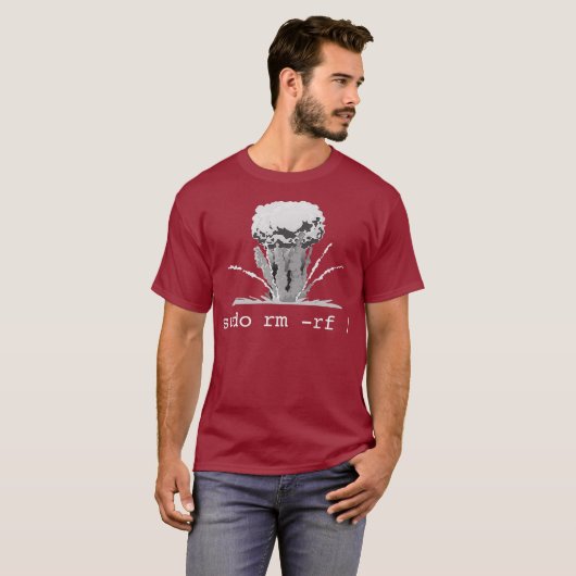 T-shirt Linu Funny Linu Cadeau Commande Sudo RM RF pour ho (Devant entier)