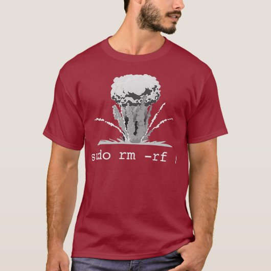 T-shirt Linu Funny Linu Cadeau Commande Sudo RM RF pour ho (Devant)
