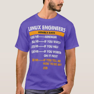 T-shirt Linu Ingénieurs Horaire Évaluer Linu Humour Cadeau