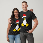 T-shirt Linu Mascot Tu le Penguin Santa Hat Geek Nerd (Unisexe)