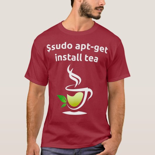 T-shirt Linu Sudo AptGet Installer Tea Uni Computer Don (Devant)