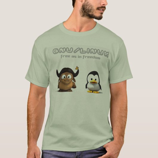 T-shirt Linux de gnou de NuJumah (Devant)