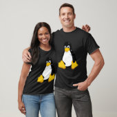 T-shirt Linux Gris petit (Unisexe)