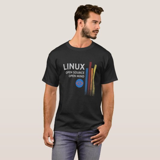 T-shirt Linux Os Tee avec Slogan Open Source Open Mind Coo (Devant entier)