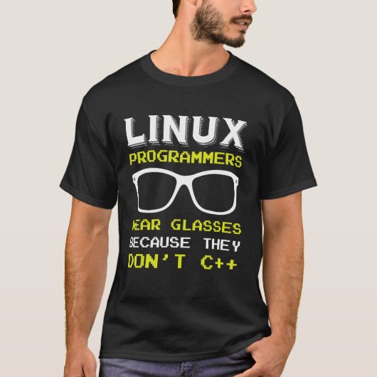 T-shirt Linux Programmeur Nerd lunettes Geek Penguin Opéra (Devant)