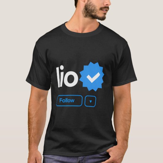 T-shirt Lio Prénom Badge Vérifié Social Media Lio (Devant)