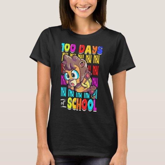 T-shirt Lion 100 Jours D'École (Devant)
