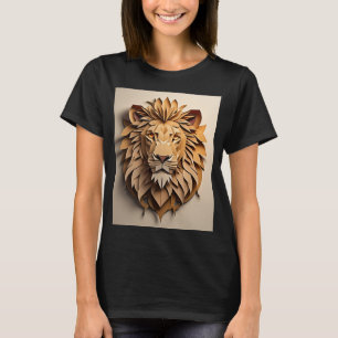 T-shirt Lion 3D Paper Art Design