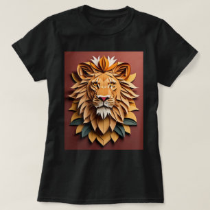 T-shirt Lion 3D Paper Art Design