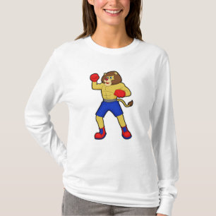 T-shirt Lion à la boxe avec gants de boxe