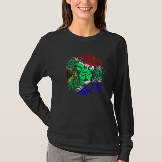 T-shirt Lion Afrique du Sud Drapeau (Devant)