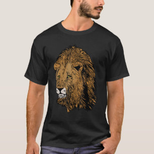 T-shirt Lion Afrique prédateur empreinte tête avec sauvage