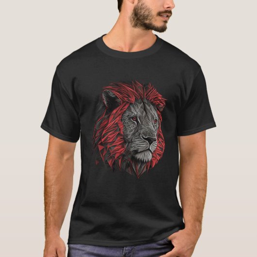 T-shirt Lion animal  animal print lion (Devant)