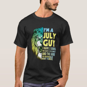 T-shirt Lion Anniversaire Je suis un Juillet Guy Tranquill