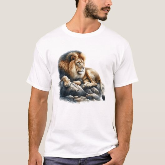 T-shirt Lion aquarelle (Devant)