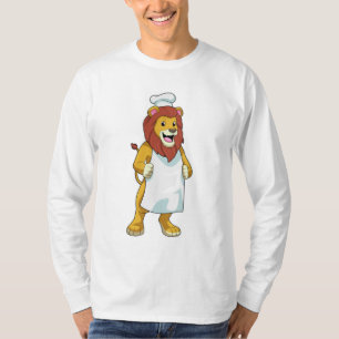 T-shirt Lion as Cook with Chef Cooking apron