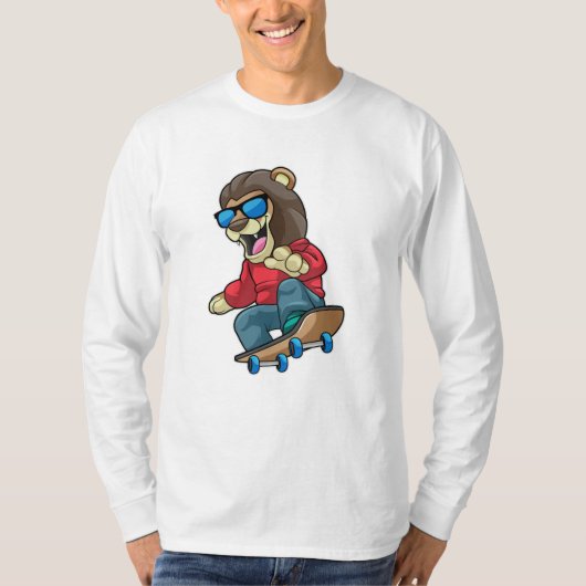 T-shirt Lion as skater with skateboard (Devant)