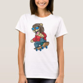 T-shirt Lion as skater with skateboard (Devant)