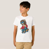 T-shirt Lion as skater with skateboard (Devant entier)