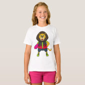 T-shirt Lion as skater with skateboard (Devant entier)